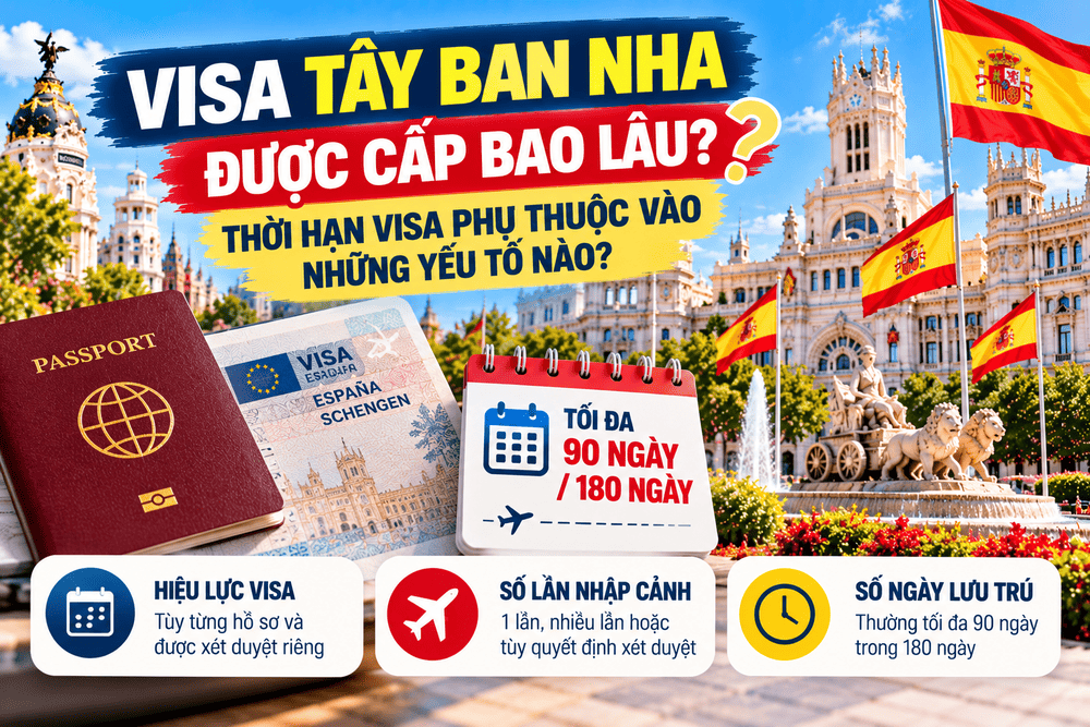 VISA TÂY BAN NHA ĐƯỢC CẤP BAO LÂU? THỜI HẠN VISA PHỤ THUỘC VÀO NHỮNG YẾU TỐ NÀO?